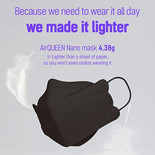 AIRQUEEN 3-Layer Nano-Filter Face Mask for Adults, Black 100 Pack, Lightweight and Breathable Face Mask, Reusable Face Mask - Image 4