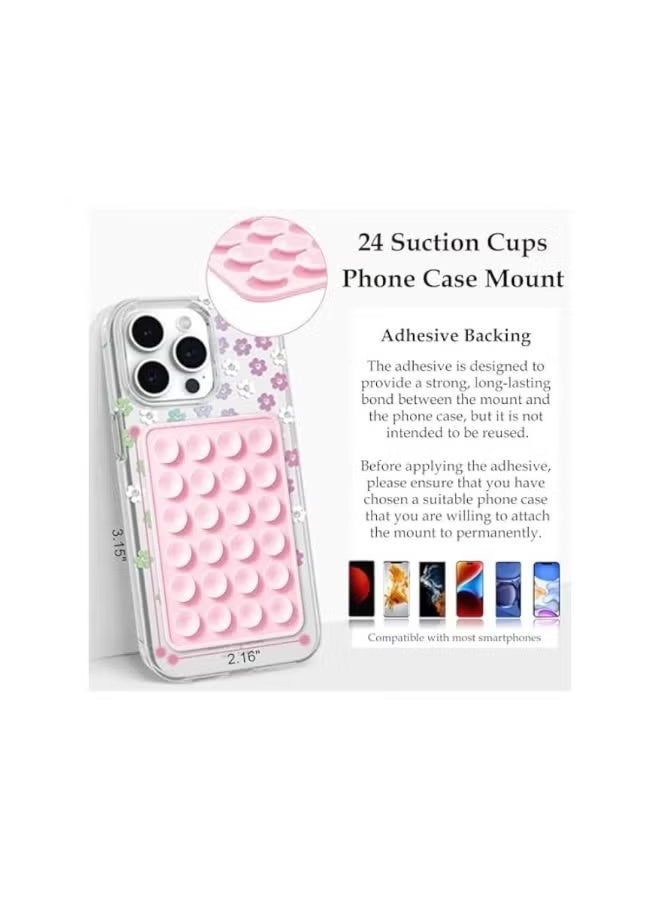 JAJEEK Light Pink Silicone Suction Phone Mount with Strong Anti-Slip Grip, Hands-Free Adhesive-Style Holder for Secure Placement on Mirrors, Windows, Showers, and Other Smooth Surfaces, Ideal for Selfies, Makeup Tutorials, Video Recording, Creative Content Making, and Convenient Stable Phone Viewing in Any Room or Travel Setting - Image 2