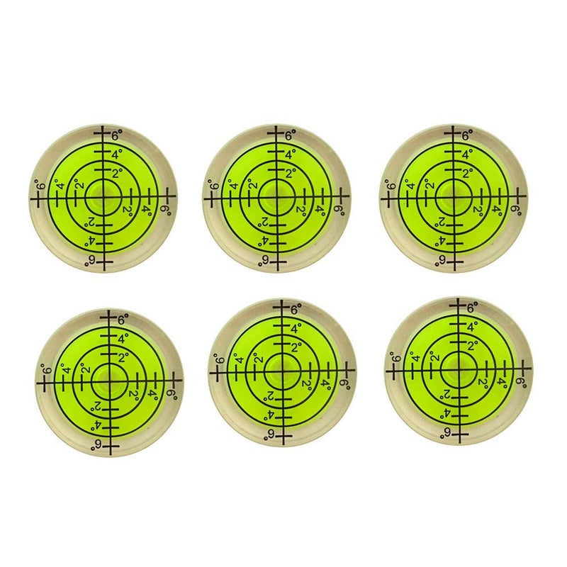 YOTOM 6 pcs Bubble Spirit Level, 32x7mm Circular Level Bubble for RV, Travel Trailer, Tripod, Phonograph, Turntable - Image 1