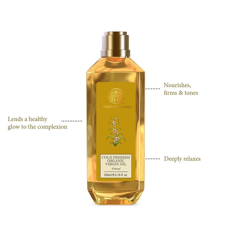 Forest Essentials Organic Cold Pressed Virgin Almond Oil - 200ml - Image 3