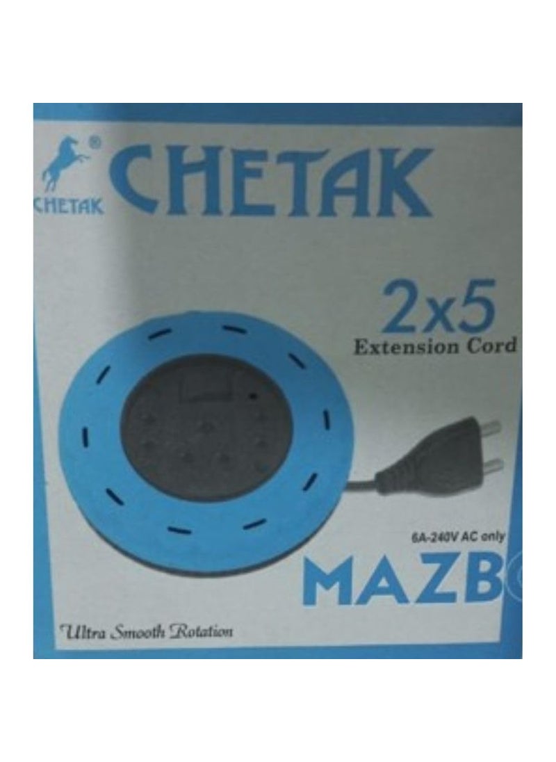 Generic Chetak MAZB 2x5 Extension Cord Ultra Smooth Rotation 6A240V AC  - Image 1