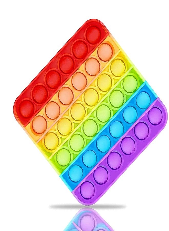 PRIMEFAIR Pop it Fidget Toys, Pop it Fidget Toy pop it Rainbow Pop Bubble, BPA Free Silicone, Push Bubbles Toy for Autism Stress Reliever, Sensory Toy (Square) - Image 1