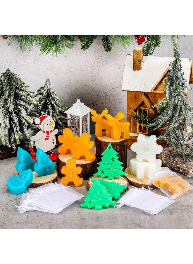 Linyuthia 60 Set Christmas Soap Bar Gift Set Christmas Handmade Soaps Bulk Xmas Tree Snowman Gingerbread Snowflake Soaps With 50 Organza Bags 50 Thanks Tags Fun Holiday Stocking Stuffer Party Favors - Image 1