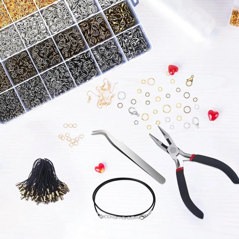 4000 Open Jump Rings Jewelry Making Kit with Tools Chains Clasps 4 Colors DIY Bracelet Necklace Craft - Image 3