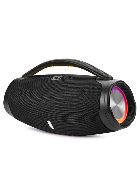 BOOMSBOX3 Wireless Speaker - HiFi Sound, Dazzle Color Lamp, Portable, 3000mAh Battery-BLACK