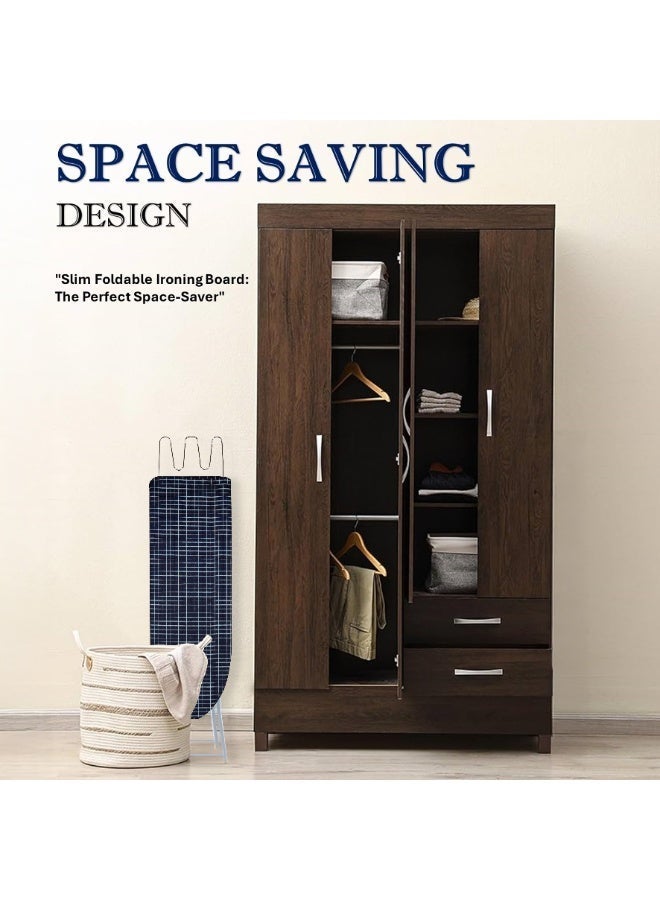 Clean and Care Ironing Board Size A 110cm x 30cm Strong Board 4 Adjustable Heights Iron Durable Stand High Quality Cushion Foldable Space saving - Image 5