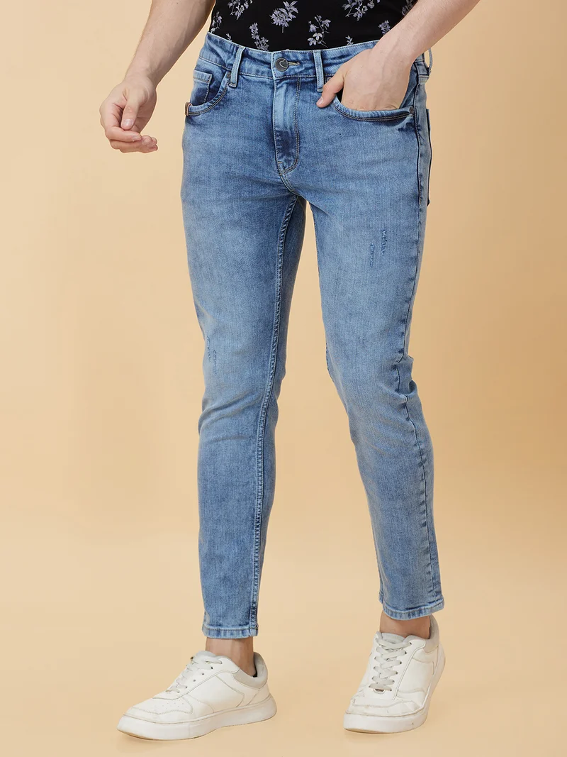 Being Human LIGHT TONE Men Low Distress Heavy Fade Stretchable Jeans for Men | Best Price UAE