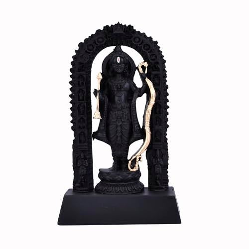 Craftam Polyresin Ram Lalla Idol,Shree Ram Lala Ayodhya Murti Statue for Home Temple Mandir Pooja, Black Decorative Gift for Diwali & Religious Decor(Black,7 Inch) - Image 3