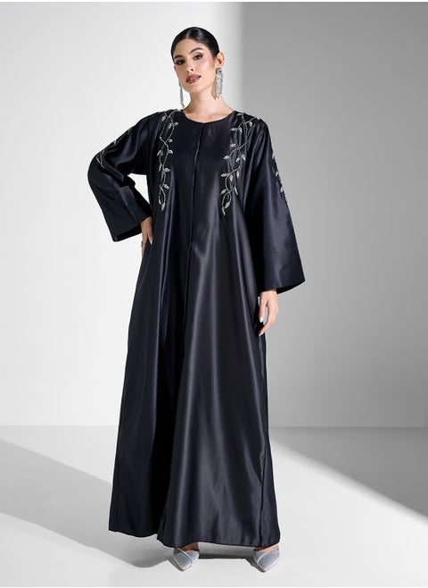 Abaya With Back Detail Embellishment & Sheila
