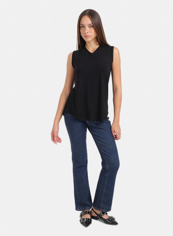 Carina V-Neck Sleeveless T-Shirt - Image 5