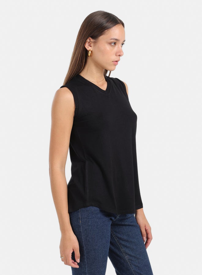 Carina V-Neck Sleeveless T-Shirt - Image 2