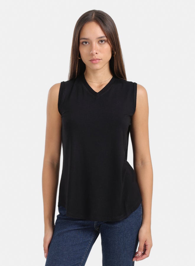 Carina V-Neck Sleeveless T-Shirt - Image 1