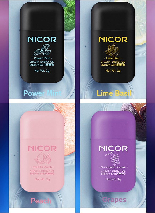 Nicor - 1pc On-the-Go Portable Aromatherapy Nasal Inhaler Personal Diffuser Sniffer Stick With Essential Oils Refreshing Menthol for Stress Anxiety Relief Soothes Comforts Boosts Focus - Image 1