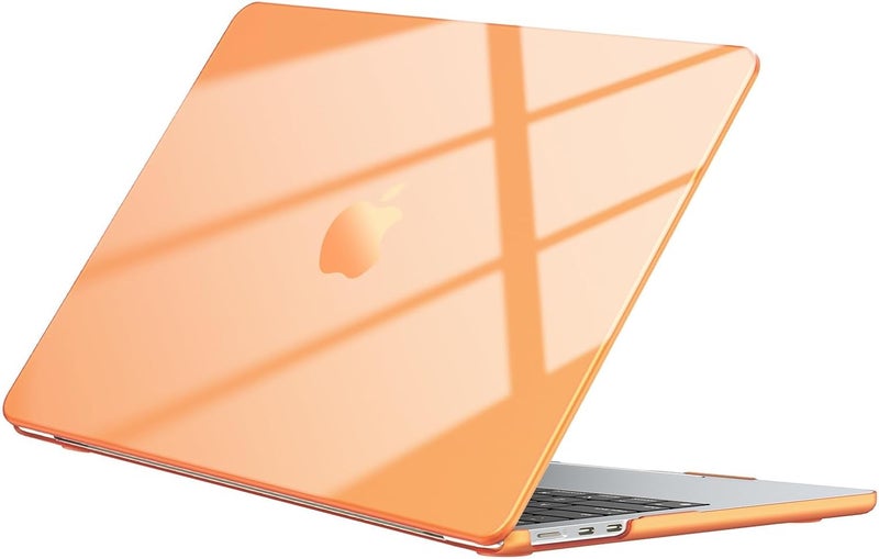 Compatible with MacBook Air 13 inch Case M5 M4 M3 M2 2026 2025-2022 Mac Book Air 13.6" Transparent Hard Shell for A3449 A3240 A3113 A2681 Plastic Cover Smooth Skin - Crystal Cosmic Orange - Image 1