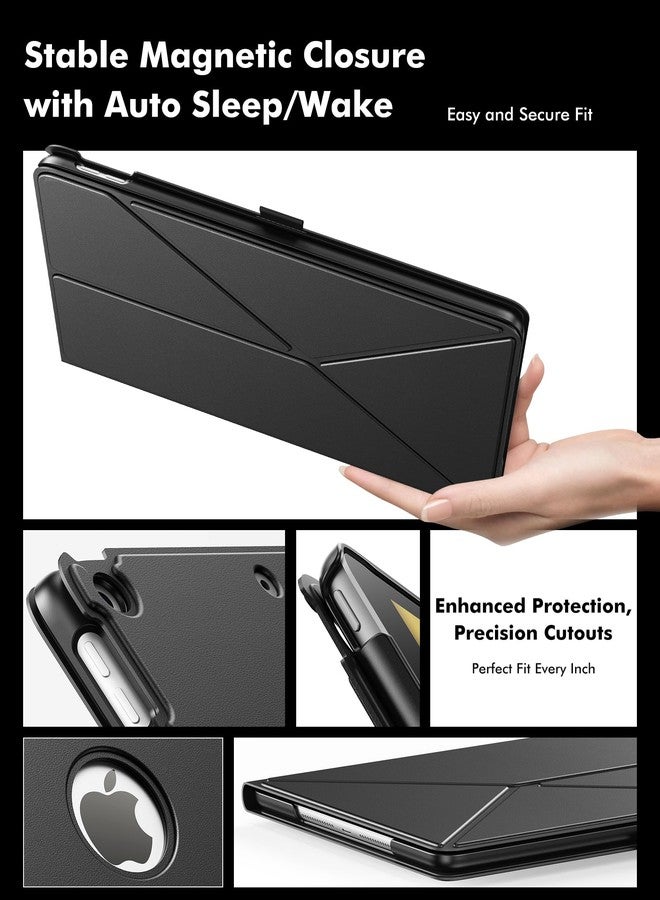 INFILAND Book Cover Case for iPad 9th/8th/7th Generation 10.2 Inch (2021/2020/2019) with Pencil Holder, Foldable Stand with Landscape and Portrait Format, Protective Case for iPad 9/8/7 (Black) - Image 3