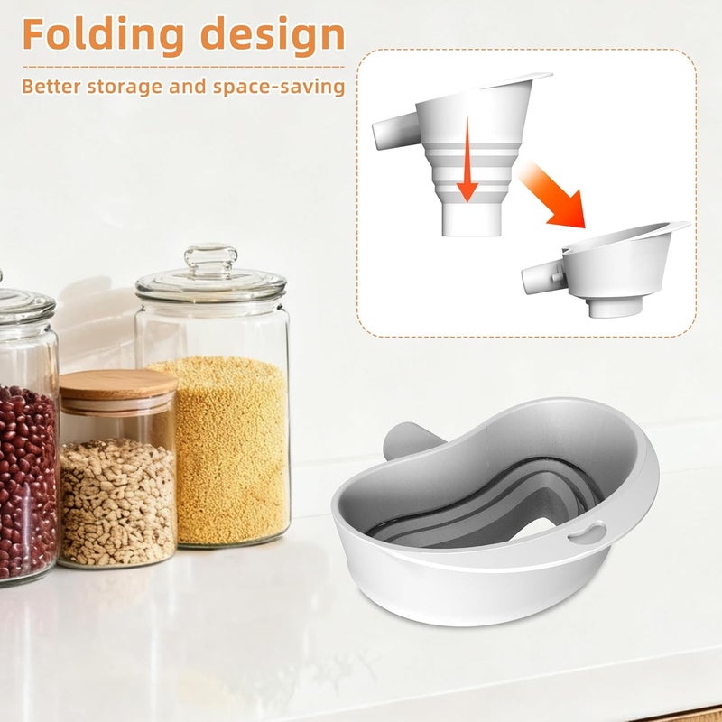 2 kitchen mixer anti-spilling flour funnel food grade silicone funnel White - Image 2