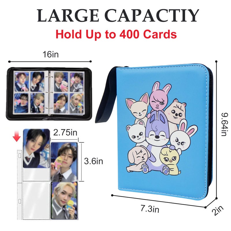 WTVIDAS Kpop Photocard Binder for Stray Cards,4 Pocket with 50 Sleeves up to 400 Cards Cute Photo Album for Fans Boys and Girls - Image 2