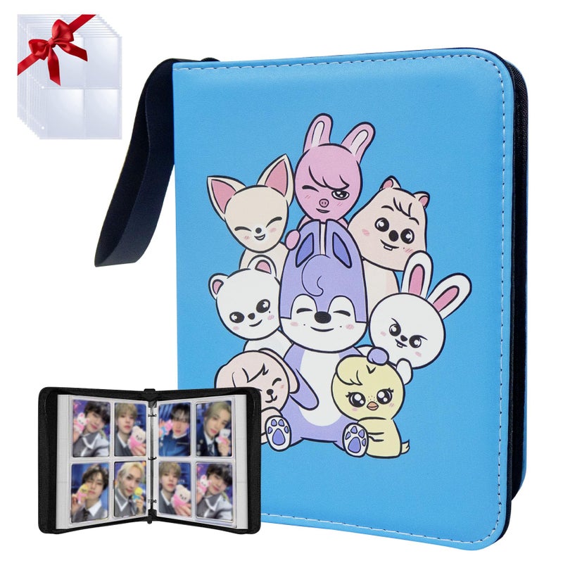 WTVIDAS Kpop Photocard Binder for Stray Cards,4 Pocket with 50 Sleeves up to 400 Cards Cute Photo Album for Fans Boys and Girls - Image 1