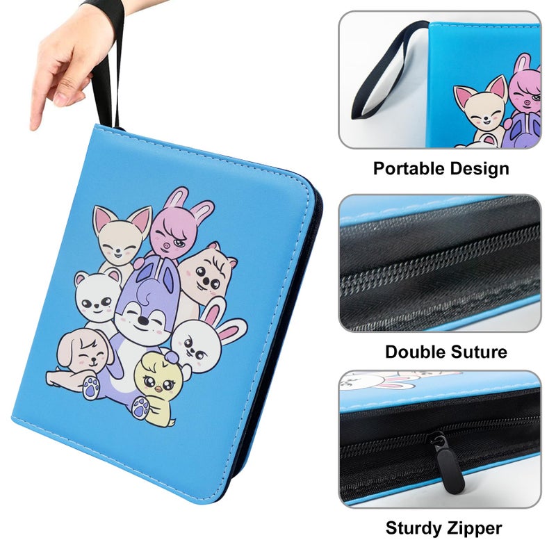 WTVIDAS Kpop Photocard Binder for Stray Cards,4 Pocket with 50 Sleeves up to 400 Cards Cute Photo Album for Fans Boys and Girls - Image 4