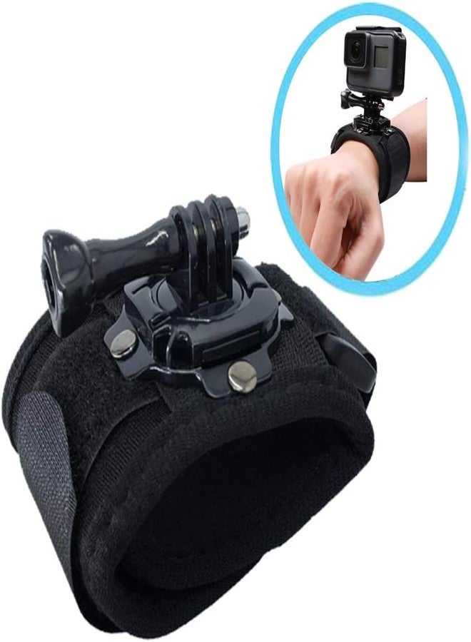 SHOPEE 360 Degree Rotation Hand Strap Mount Hand Glove Wrist Strap Mount for Hero 13/12/11/10/9/8/7/6/5/4 Black, Osmo Action 5 Pro/4/3 and Other Action Camera - Image 1