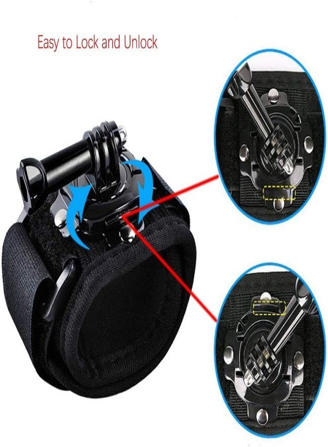 SHOPEE 360 Degree Rotation Hand Strap Mount Hand Glove Wrist Strap Mount for Hero 13/12/11/10/9/8/7/6/5/4 Black, Osmo Action 5 Pro/4/3 and Other Action Camera - Image 5