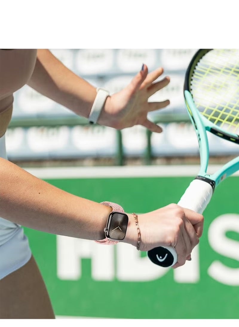 Compatible for Apple Watch Band 49mm 46mm 45mm 44mm 42mm Elastic Nylon Braided Secure & Comfortable Stretchy Strap for Women Men,Parachute Buckle Bands for iWatch Ultra 3/2/1 Series 11 10 9 8 7 6 5 4 3 SE Starlight Pink - Image 3