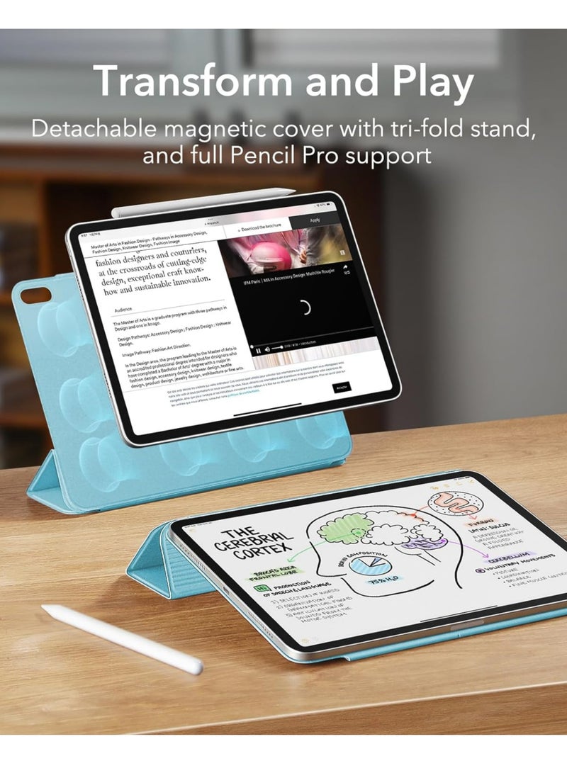 Rock Pow Case for iPad Pro 11 Inch Case (M5/M4) 2025/2024, Strong Magnetic Attachment, Slim Trifold Stand Case, Supports Pencil Pro and Pencil(USB-C), Tough Protection, Auto Sleep/Wake, Rebound Series Cover for 2025/2024 M5/M4 Pro 11 inch - Image 3