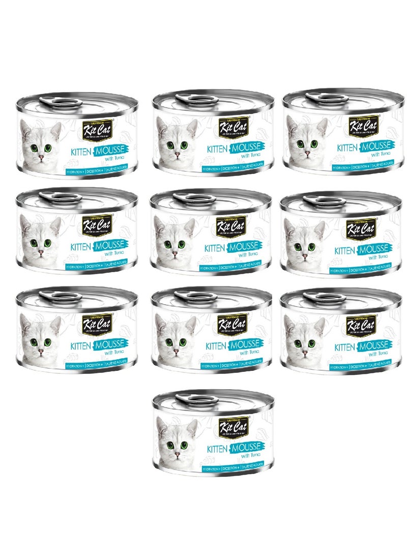Kit Cat 10 قطع من موس كيت كات للقطط الصغيرة مع التونة 80 جرام - Image 1