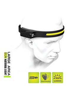 Harse 230° Illumination LED Rechargeable COB Headlamp with Motion Sensor, Lightweight and Weatherproof, featuring 5 Light Modes, suitable for camping, hiking, and cycling  - Image 3