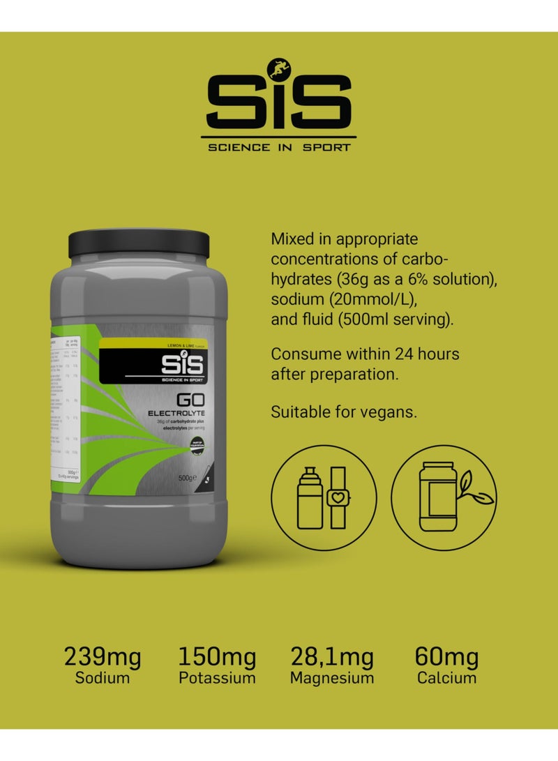 SIS GO Electrolyte Powder | 200mg Sodium | 36g Carbohydrates | Hydration | Energy | Easily Digestible | Lemon & Lime Flavour | 12 Servings | 500g - Image 5