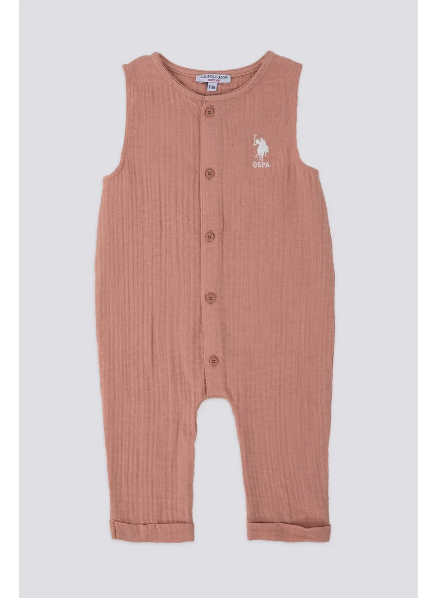 U.S. Polo Assn. Base. Polo Assn Sweet Soft Brown Baby Jumpsuit