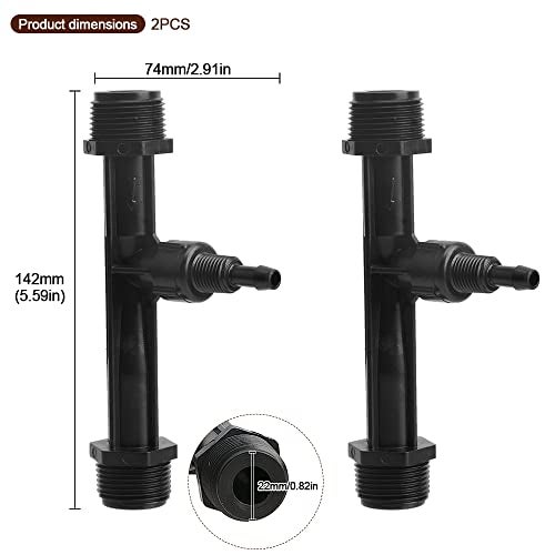 YXQ 3/4Inch Irrigation Venturi,Fertilizer Mixer Injectors Tube Agriculture Tool Plastic Black for Outdoor Garden Farm Lawn 2Pcs - Image 2
