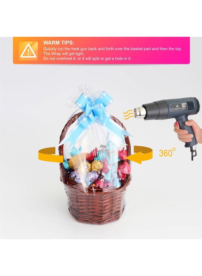 AOUKAR Shrink Wrap Bags for Gift Baskets 36Pcs 14x18 Inches Chear PVC Heat Shrink Bags Cellophane Wrap for Packaging Large Bags for Easter, Holiday, Birthday, and Any Occasion - Image 5