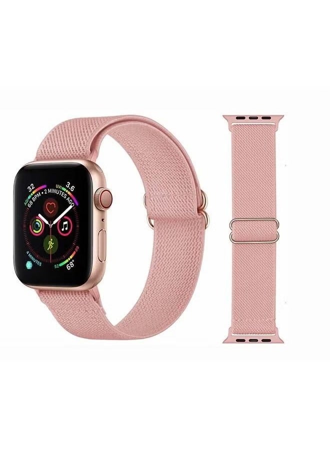 vesus Solid Adjustable Braided Solo Band for Apple Watch Series 6/SE/5/4/3/2/1 44/42mm Pink