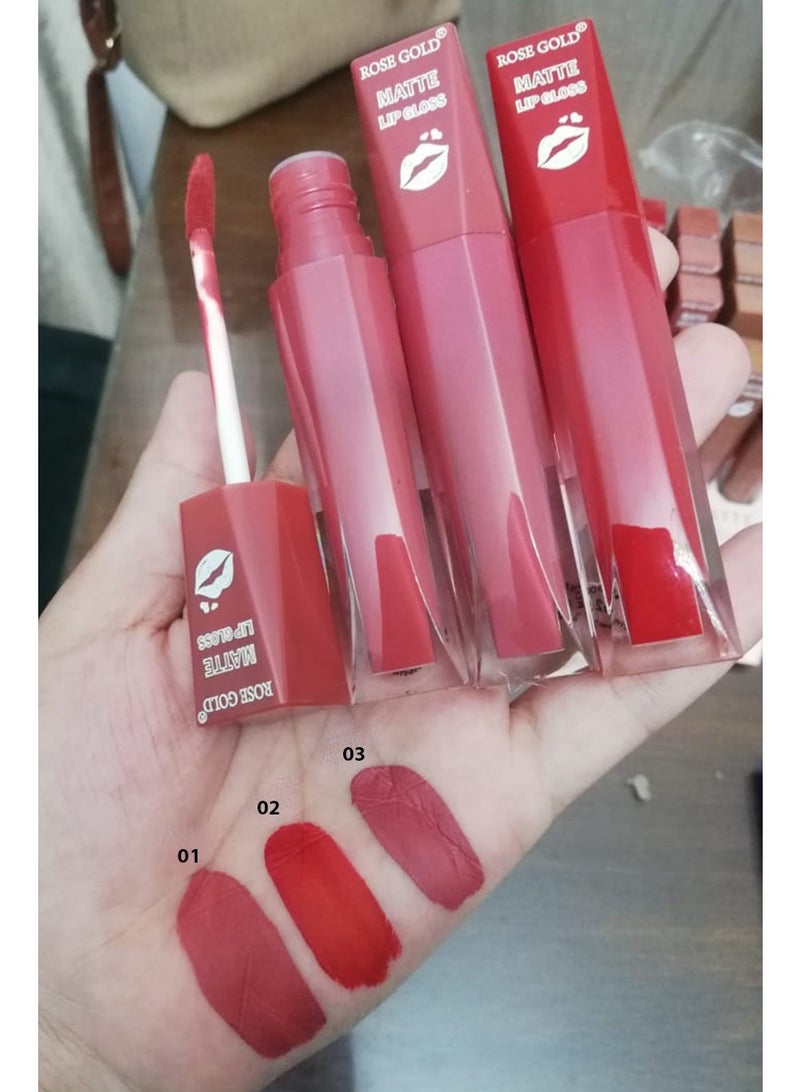 Rose Gold Long lasting matte velvet lipgloss7ml (ROSE GOLD)02 - Image 4
