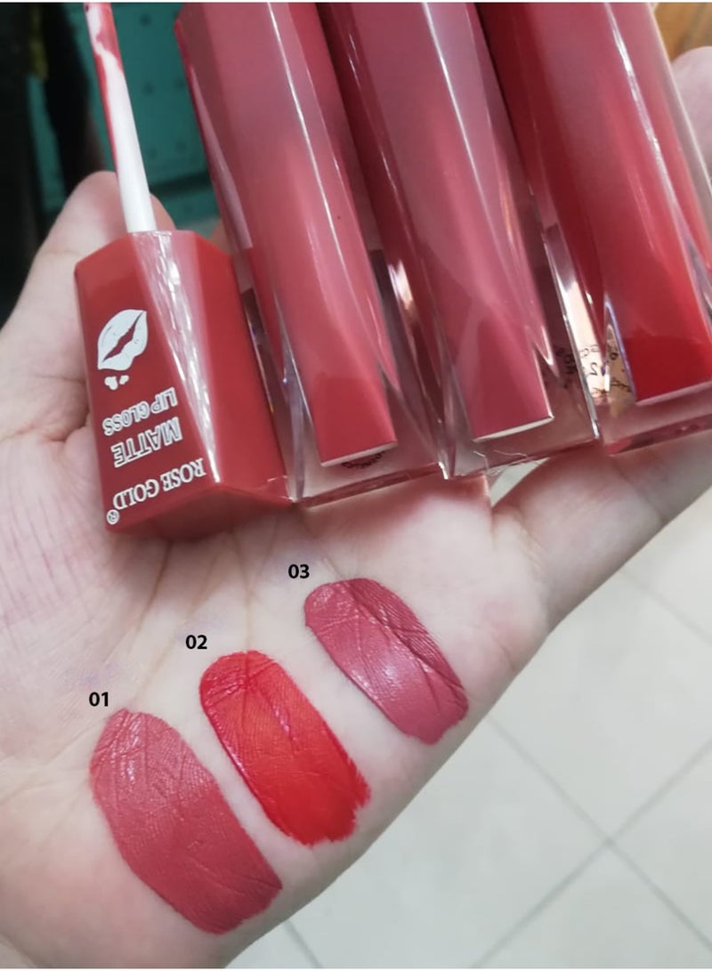 Rose Gold Long lasting matte velvet lipgloss7ml (ROSE GOLD)02 - Image 3