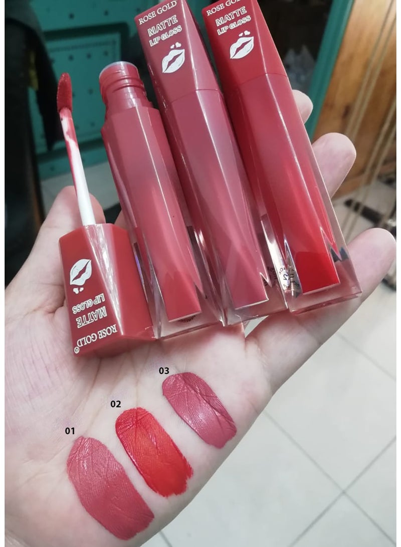 Rose Gold Long lasting matte velvet lipgloss7ml (ROSE GOLD)02 - Image 2