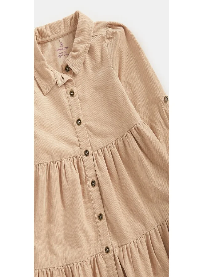 mothercare Tan Cord Shirt Dress