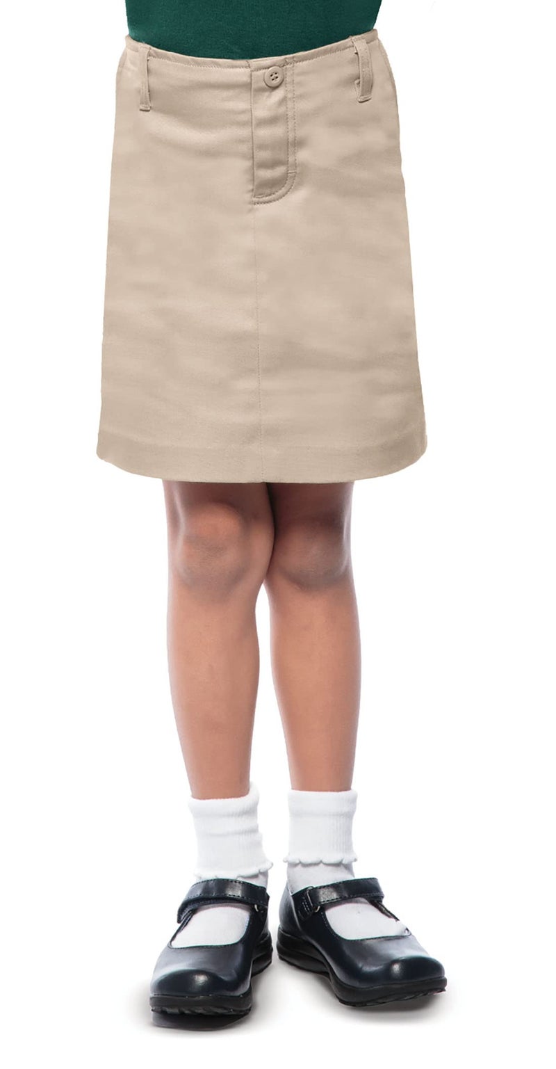 Classroom Big Girls' Stretch Fly Front Scooter Printed Skirt, Khaki, 12 - Image 1