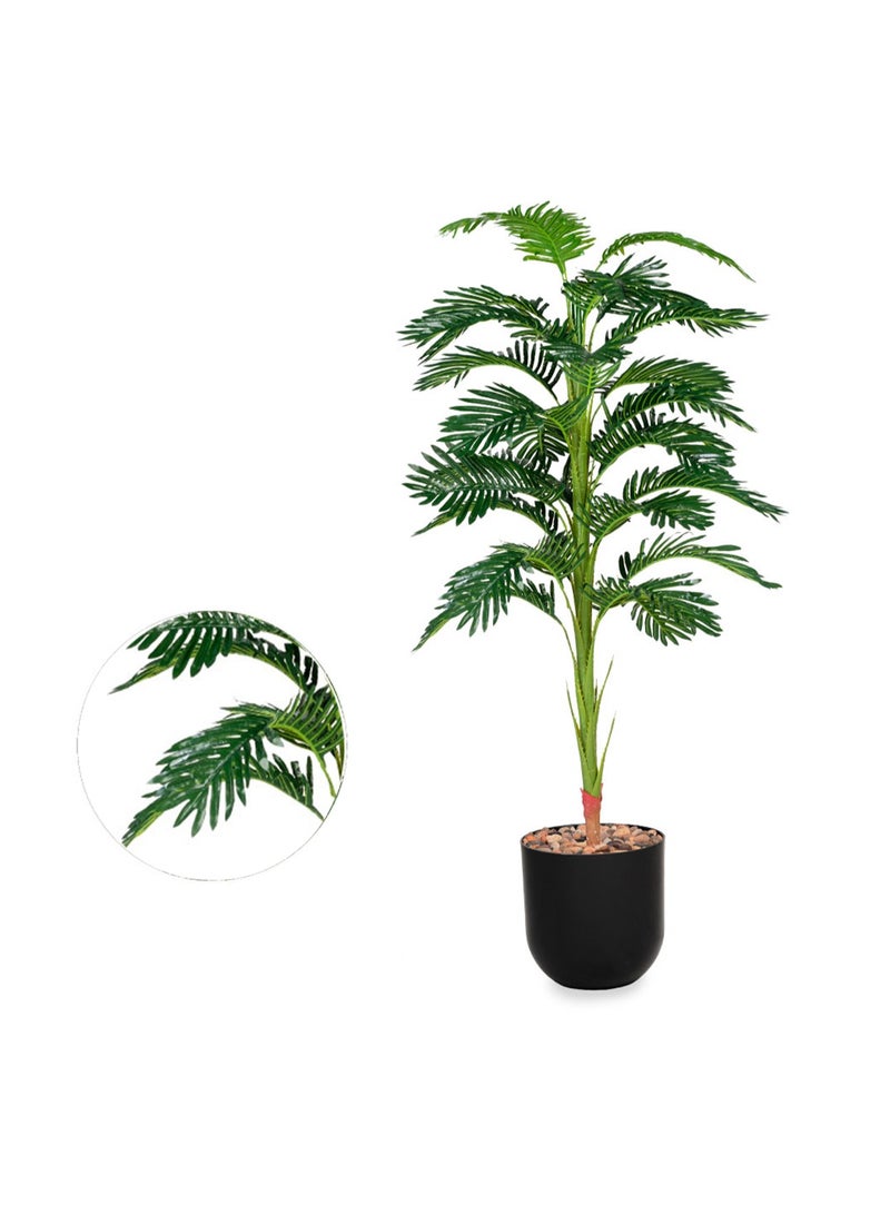 تالا شجرة نخيل صناعية بارتفاع 150 سم في حوض دائري أسود – لمسة طبيعية أنيقة لتزيين المنازل والمكاتب - Image 3