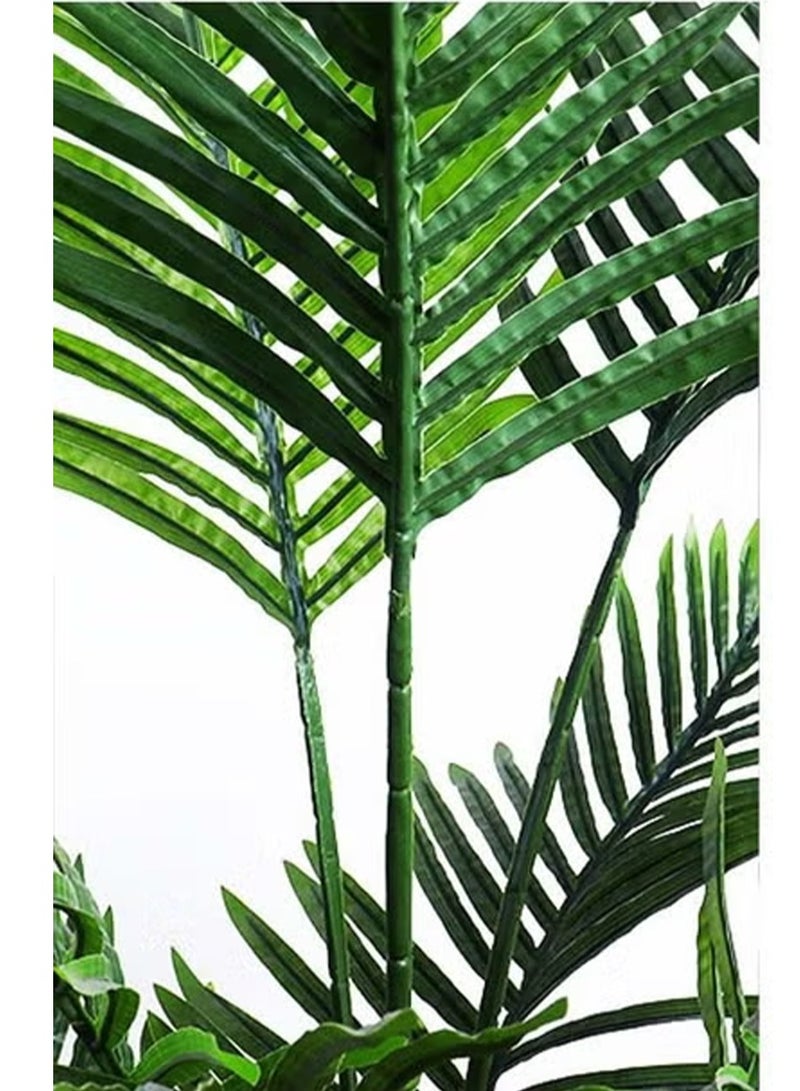 تالا شجرة نخيل صناعية بارتفاع 150 سم في حوض دائري أسود – لمسة طبيعية أنيقة لتزيين المنازل والمكاتب - Image 4