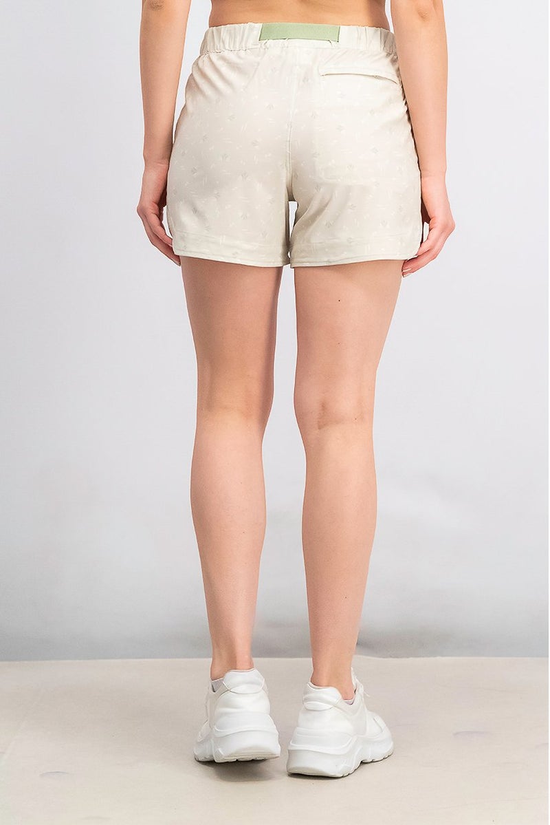 Mountain And Isles Women Printed Belted Basic Shorts, Linen - Image 4