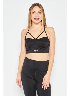 Reebok Women Sportswear Fit Non Padded Training Sports Bra, Black  - Image 1