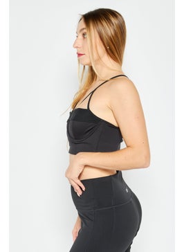 Reebok Women Sportswear Fit Non Padded Training Sports Bra, Black  - Image 4