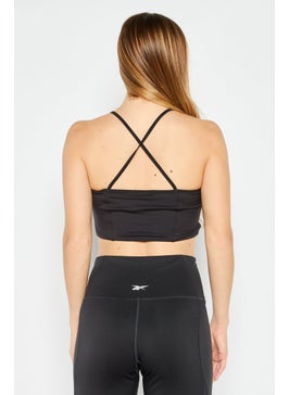 Reebok Women Sportswear Fit Non Padded Training Sports Bra, Black  - Image 3