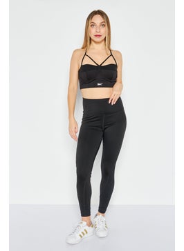 Reebok Women Sportswear Fit Non Padded Training Sports Bra, Black  - Image 2