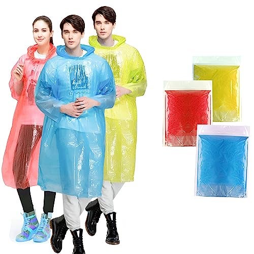 HACER Disposable Raincoat Poncho with Hood Raingear Travel Rainsuit Barsaati Water Resistant Rainwear for Men Women (Random, Pack of 3) - Image 1
