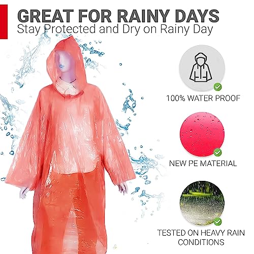 HACER Disposable Raincoat Poncho with Hood Raingear Travel Rainsuit Barsaati Water Resistant Rainwear for Men Women (Random, Pack of 3) - Image 5