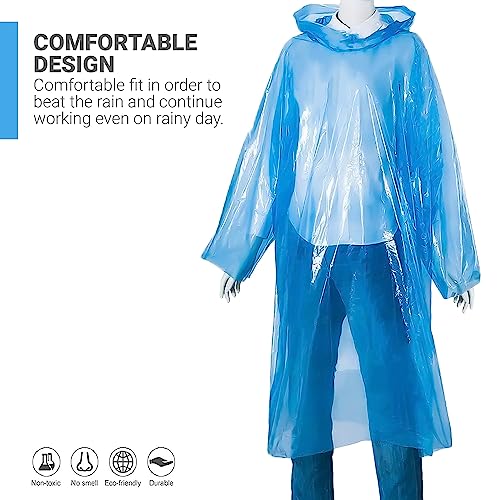 HACER Disposable Raincoat Poncho with Hood Raingear Travel Rainsuit Barsaati Water Resistant Rainwear for Men Women (Random, Pack of 3) - Image 3