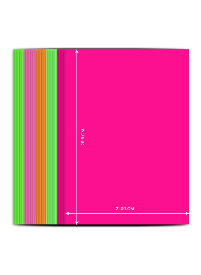 Duravel Neon Coloured Card Paper 100 Sheets, Assorted Fluorescent Colours, Pink, Orange, Green, A4 Size - Image 2